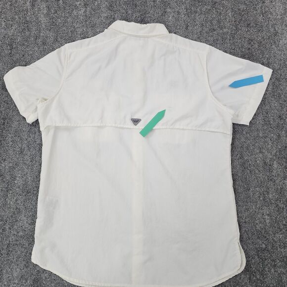 Columbia PFG Shirt Womens Medium White Coors Light CCMF Short Sleeve Hiking Vent - Picture 13 of 16